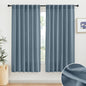 RYB HOME Linen Sheer Window Curtains - Half Privacy Light Filtering Rod Pocket Airy Drapes Small Window Treatment for Bedroom Bathroom Office, Stone Blue, 52 inch Wide x 63 inch Long, 2 Panels