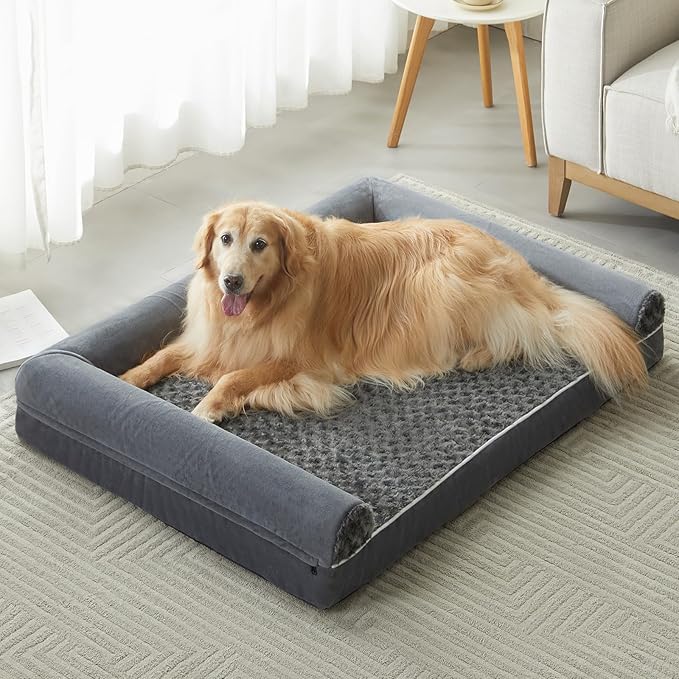 BFPETHOME Dog Beds for Large Dogs, Orthopedic Dog Bed for Medium Large Dogs,Big Waterproof Couch Pet Bed with Removable Washable Cover-Mewly Pet