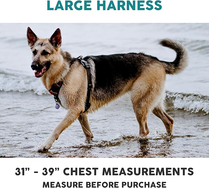 Embark Adventure Dog Harness, Reflective Trim No Pull Dog Harness for Large Dogs - Military Grade Nylon, Front Clip with Gel Lined Handle.-Mewly Pet