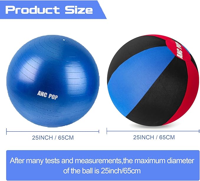 Herding Ball for Dogs Horse Ball& Cover 25" for Horses Large with Hand Pump for Play, Red and Blue and Black-Mewly Pet