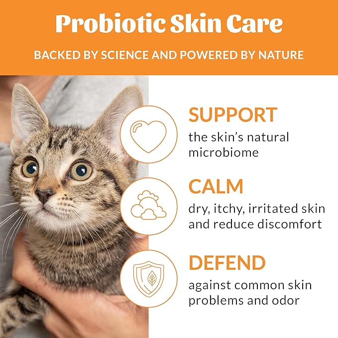 Skout's Honor Probiotic Cat Shampoo & Conditioner with Avocado Oil & Omega-3s, 97% Natural, Paraben & Sulfate-Free, Cruelty-Free, Defend Against Itch, Dryness, Irritation. 16oz, Honeysuckle-Mewly Pet