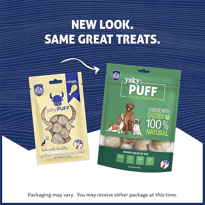 Himalayan Dog Chew Yak Cheese Treats, 100% Natural, Long Lasting, Gluten Free, Healthy & Safe, Lactose & Grain Free, Protein Rich, Chicken Flavor Flavor Crispy Puffed Treat, For All Breeds, 9.9 oz-Mewly Pet