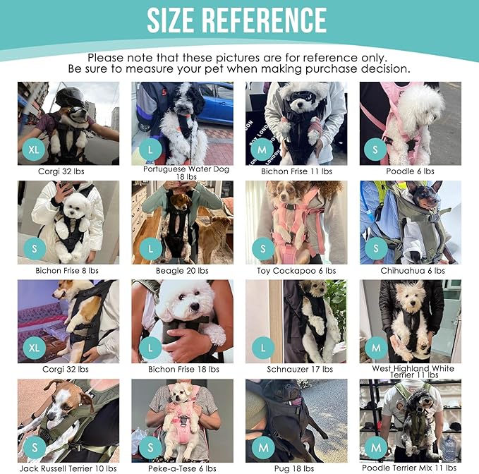 Lukovee Dog Backpack Carrier, Legs Out Easy-fit Dog Front Carrier for Small Medium Dogs, Adjustable Hands Free Dog Chest Carrier for Hiking Cycling (Green,X-Large)-Mewly Pet