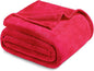 Exclusivo Mezcla Fleece Blanket Twin Size for Bed, Super Soft and Warm, All Season Use, Cozy, Plush, Lightweight, 60x80 Inches Red