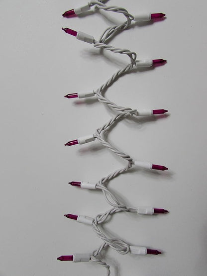 Holiday Pride Pink Christmas Lights White Wire - 100 Count Pink Christmas Lights Indoor (24 Ft) - Indoor/Outdoor Use - UL Certified - Static & Blinking Modes - Connectable
