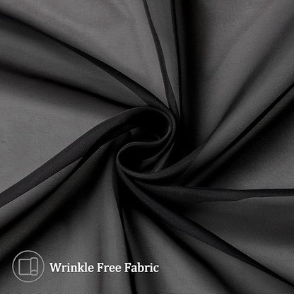 Aiyufeng Black Curtains 36 inches Long 2 Panels, Short Cafe Sheer Tiers, Kitchen Tier Curtains for Kitchen Room Laundry, Rod Pocket, 40" Wx36 L
