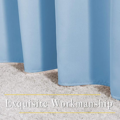 NICETOWN Room Darkening Blue Curtains 102 inches Long 2 Panels, Grommet Thermal Curtains Light & Sound Reducing Window Treatments for Living Room/Bedroom, W66 x L102