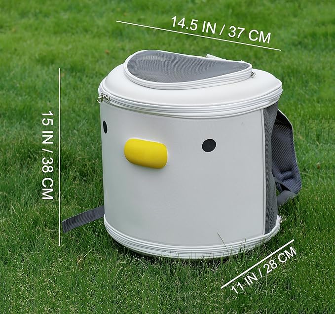 PURROOM Cat Carrier Backpack, Pet Backpacks for Carrying Small Dogs, Cute Design. Upper Cover & Side Ventilation Soft Mesh & Safety Straps. Used for Travel, Hiking, Car, Go to Vet, Outdoor.-Mewly Pet