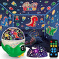 Dinosaur Night Light Projector for Kids Room, Boy Girl Dino Lamp with 10 Soothing Music& Timer, Remote Control, Colorful Projection Effect, High Brightness, Birthday Gifts Dinosaur Toys for Kids 3-7