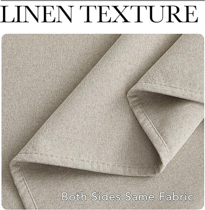 NICETOWN Linen 100% Blackout Insulated Patio Curtain 84" Long Burg, 1 Panel, 100" Width, Farmhouse Completely Blackout Window Treatment Thermal Drape for Living Room/Doorway/Sliding Door