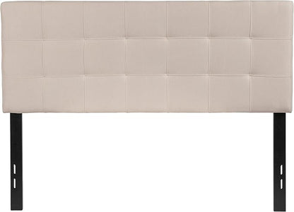 Flash Furniture Bedford Box Stitch Tufted Upholstered Full Size Headboard in Beige Fabric