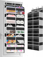 Over The Door Organizer Multi Pocket,5 Tier Large Hanging Shelf for Storage Kids Toys, Diapers, Clothes,Yarn,Heavy Duty Behind Door Storage for Bedroom Bathoom Nursery Closet Pantry,Black