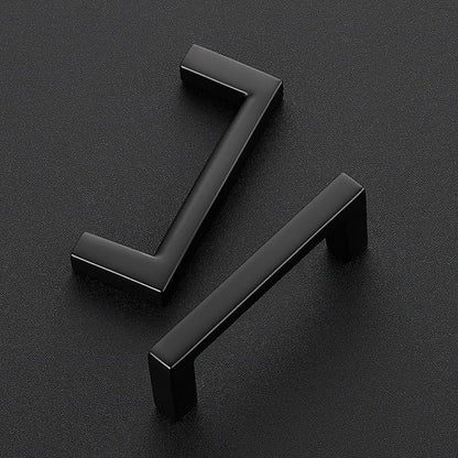 Ravinte 10 Pack Matte Black Cabinet Pulls, 2-1/2 Inch (64mm) Hole Center Slim Kitchen Handles, Square Drawer Pulls for Cabinets & Cupboards, Hardware