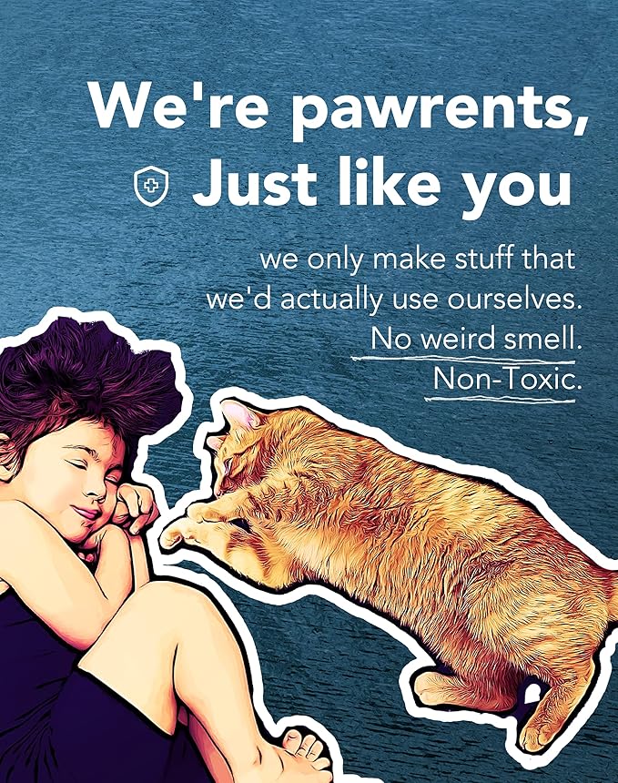 Lukamoo® Cute Cat Litter Mat (30’’x20’’), Large/L, for Kitty Litter & Cute Cat Litter Box, Litter Trapping Mat (Orange Tabby)-Mewly Pet