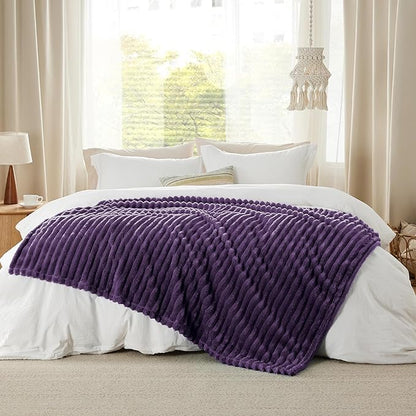 Bedsure GentleSoft Purple Fleece Blanket for Couch - Cozy Soft Blankets for Women, Cute Small Throws for Girls, 50x60 Inches