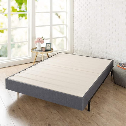 ZINUS Upholstered Metal and Wood Box Spring, 7.5 Inch Mattress Foundation, Easy Assembly, Fabric Paneled Design, King