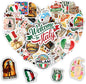 100 Pieces Italy Sticker Italian Travel Stickers Vinyl Waterproof for Kids Adults Car, Wall Decor Decal, Hard hat Scrapbook Laptop Phone Birthday Christmas Gift Funny