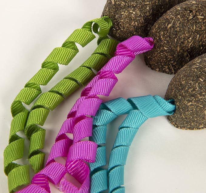 SmartyKat (3 Count) Magic Mice Compressed Catnip Ribbon Cat Toys - Green/Pink/Blue, 3 Count-Mewly Pet