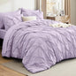 Bedsure Twin Comforter Set Light Purple - Bed in a Bag Twin Size Bedding 5 Pieces, GentleSoft™ Pintuck Bed Set Gift for Family, Pinch Pleat Light Purple Comforter with Sheets, Pillowcase & Sham