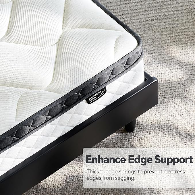 King Size Mattress in a Box, 10 Inch Hybrid Mattress with Individual Pocket Spring & Memory Foam, Soft, Motion Isolation, Medium Firm Comfort for Pressure Relief, CertiPUR-US Certified