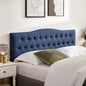 Tufted Upholstered Headboard King Size, Sturdy & Durable Solid Wood Bed headboard, Fabric Headboard Adjustable Height from 37” to 51”, Modern Button Diamond Design Head Board, Blue