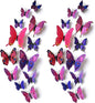24pcs 3D Vivid Special Man-Made Lively Butterfly Art DIY Decor Wall Stickers Decals Nursery Decoration, Bathroom Décor, Office Décor, 3D Wall Art, 3D Crafts for Wall Art Kids Room Bedroom