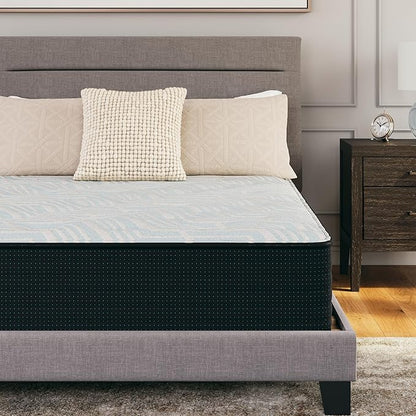 Signature Design by Ashley Twin Size Palisades 14 Inch Firm Hybrid Mattress with Quick Response Gel Memory Foam, Fiberglass Free, Mattress In A Box