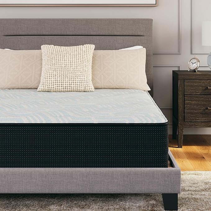 Signature Design by Ashley Full Size Palisades 14 Inch Firm Hybrid Mattress with Quick Response Gel Memory Foam, Fiberglass Free, Mattress In A Box