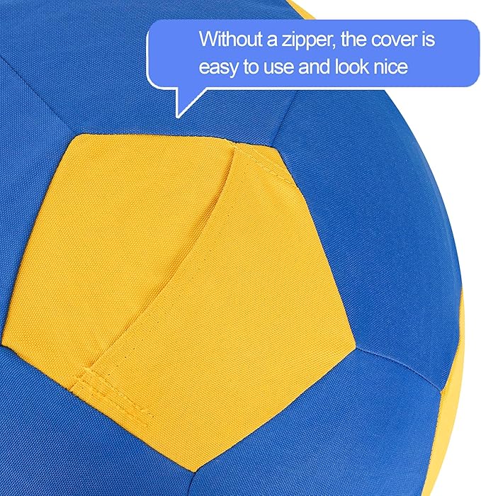 Herding Ball for Dogs Horse Ball & Cover 25" for Horses Large with Hand Pump for Play, Blue and Yellow-Mewly Pet