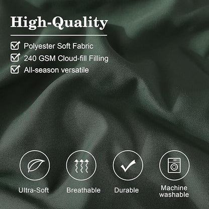 Monbix Queen Comforter Set - 7 Pieces Deep Forest Bed in a Bag Queen Bedding Sets with Comforters, All Seasons Down Alternative Comforter Bed Set with Sheets,Pillowcases & Shams