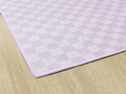 Flagship Carpets Schoolgirl Style Lavender Checkerboard Educational Area Rug for Kids Room Seating Décor, Children's Classroom, Play Carpet for Teaching and Playroom, 5' x 7'6", Purple