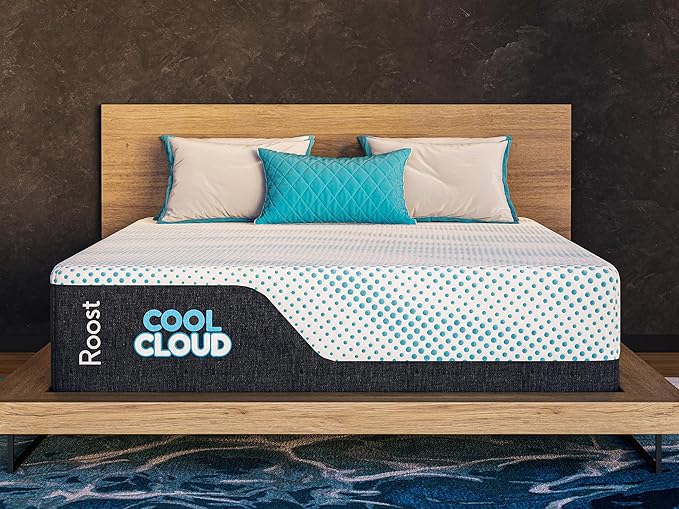 ROOST SLEEP Memory Foam Mattress, 14-Inch King – Cool Cloud Gel Foam Mattress with Plush Pressure Relief and Breathable Comfort – Ideal for Cooler, Deeper Sleep