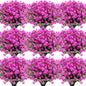 Hoteam 40 Bundles Outdoor Artificial Flowers Plants UV Resistant Outside Faux Flowers Plastic Fake Plants Outdoor Summer Fall Four Seasons Decoration Shrubs Garden Porch, Purple Red