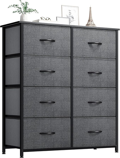 YITAHOME Storage Tower Unit with 8 Drawers - Fabric Dresser with Large Capacity, Organizer Unit for Bedroom, Living Room & Closets - Sturdy Steel Frame, Wooden Top & Easy Pull Fabric Bins