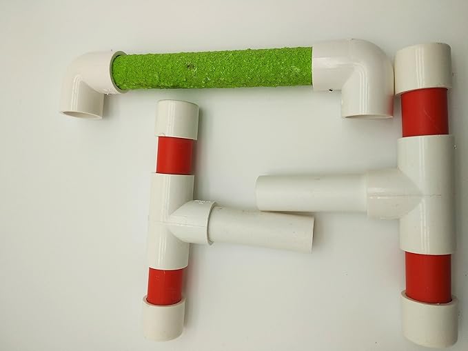 Hypeety Small Bird Parrot Stand Perch Table Top Stand Playground Grind Perch Swing Training Playstand Exercise Chew Toys for Budgies Parakeet Cockatiel Conure Finch (Perch, L)-Mewly Pet