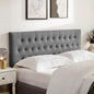 Tufted Upholstered Headboard California King Size, Solid Wood Head Board with Durable Metal Legs, Adjustable Height Bed headboard from 37” to 51” Fabric Headboard in Button Design, Grey