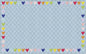 Flagship Carpets Schoolgirl Style Blue with Rainbow Hearts Border Educational Area Rug for Kids Room Seating Décor, Children's Classroom, Play Carpet for Teaching and Playroom, 7'6" x 12', Blue