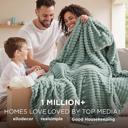 Bedsure GentleSoft Green Throw Blanket for Couch - Cozy Soft Blankets for Women, Cute Small Fleece Throws for Girls, Sage Green Room Decor Decorations for Home, 50x60 Inches