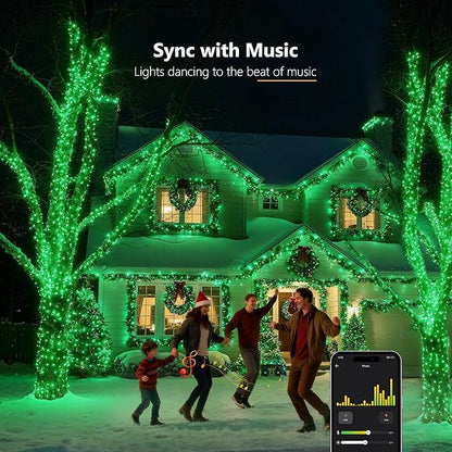 Brizled Smart Christmas Lights, 66FT 200 LED Color Changing Christmas Tree Lights App & Voice Control, Dimmable Red & Green WiFi Xmas String Light Music Sync for Indoor Outdoor Xmas Tree Wedding Party