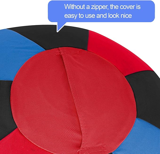 Herding Ball for Dogs Horse Ball& Cover 25" for Horses Large with Hand Pump for Play, Red and Blue and Black-Mewly Pet