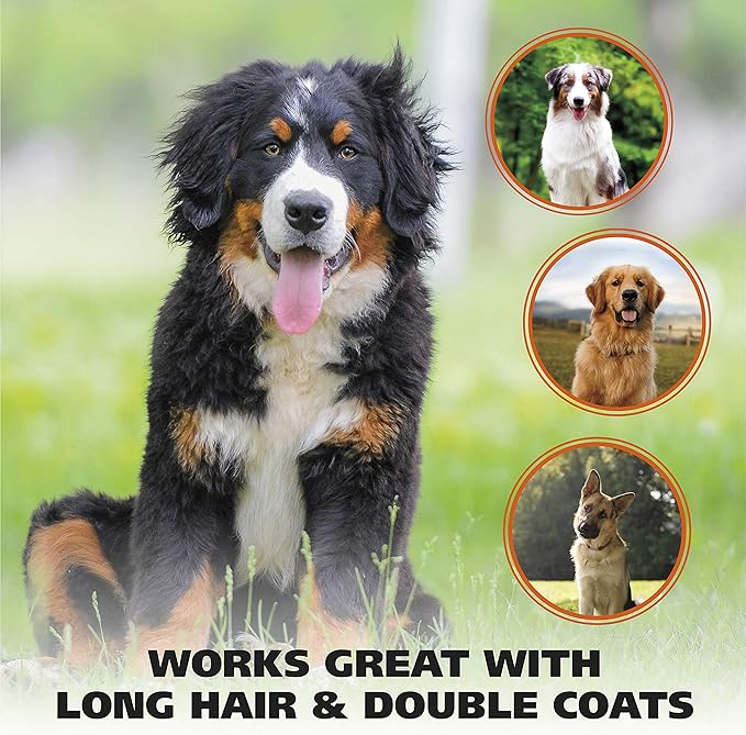 Wahl Premium Patented Dual Level Sensitive Skin Pet Slicker – Ergonomic handle makes Deshedding, Grooming and Brushing Comfortable for you and your Dog or Cat - 858500-Mewly Pet