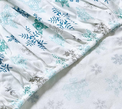 Eddie Bauer - Full Sheets, Cotton Flannel Bedding Set, Brushed For Extra Softness, Cozy Home Decor (Tossed Snowflake, Full)