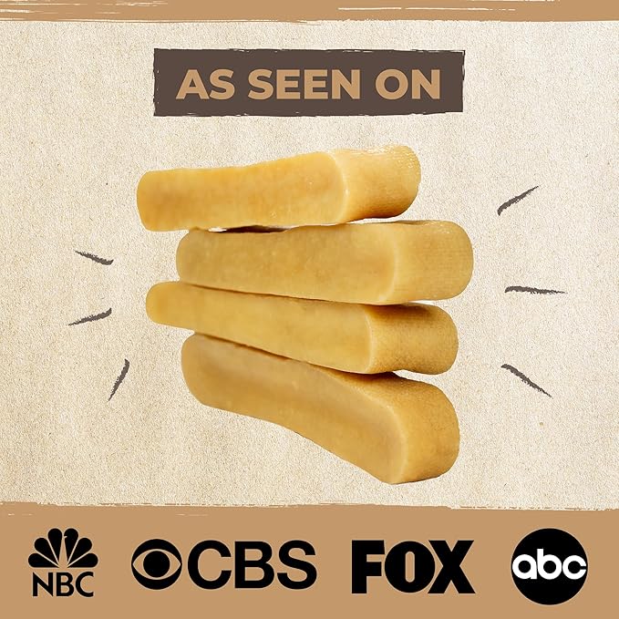 Mighty Paw Yak Cheese Chews for Dogs - All-Natural Long Lasting Pet Treats - Odorless Limited-Ingredient Chews for Puppies & Power-Chewers (Medium, 4 Pack)-Mewly Pet