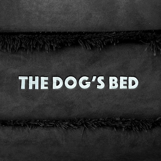 The Dog’s Bed, Medium Black Faux PL 30x23.5, Memory Foam, Pain Relief: Arthritis, Hip & Elbow Dysplasia, Post Surgery, Lameness, Supportive, Calming, Washable Cover, Veterinary Approved-Mewly Pet