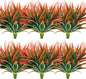 16 Pcs Artificial Outdoor Plants UV Resistant Tall Fake Grass Plants Bushes Faux Tropical Flowers Décor Fall Winter Summer Planters Patio Front Door Porch Plastic Greenery & Shrubs Decoration