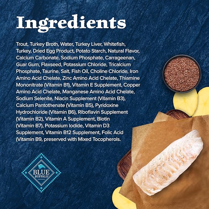 Blue Buffalo Wilderness Rocky Mountain Recipe Natural High Protein Wet Food for Adult Cats, Trout in Tasty Gravy, 5.5-oz cans, Pack of 24-Mewly Pet