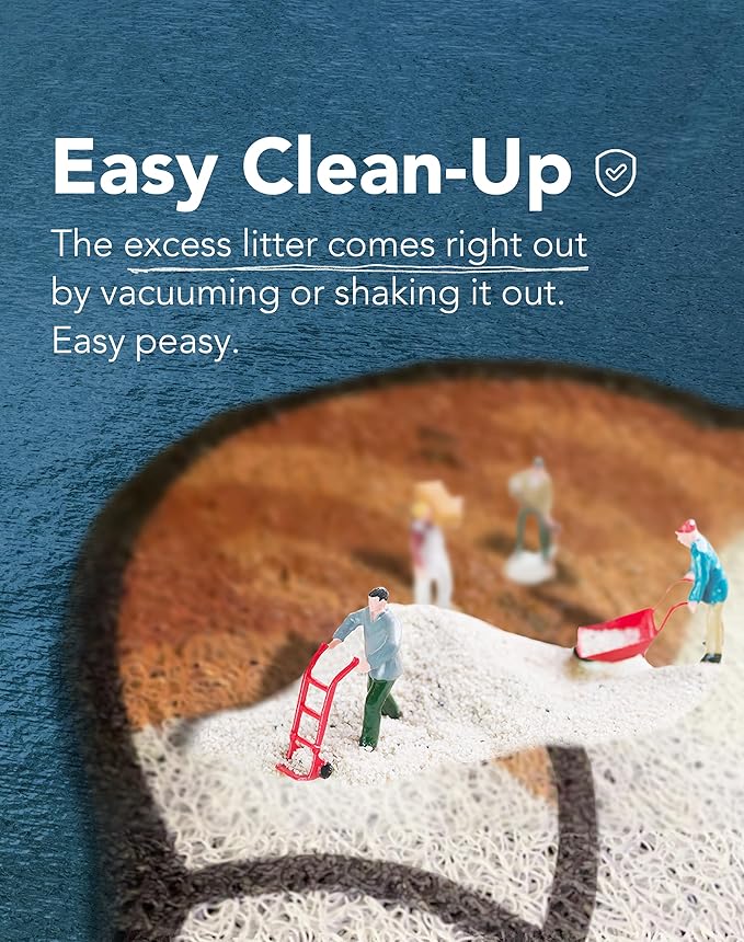 Lukamoo® Cute Cat Litter Mat (30’’x20’’), Large/L, for Kitty Litter & Cute Cat Litter Box, Litter Trapping Mat (Orange Tabby)-Mewly Pet