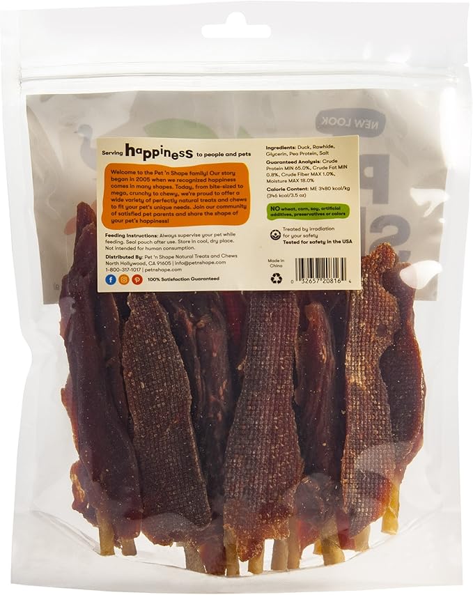 Pet 'n Shape Chik 'n Skewers – Duck Wrapped Rawhide Chew Dog Treats - 1 Pound-Mewly Pet