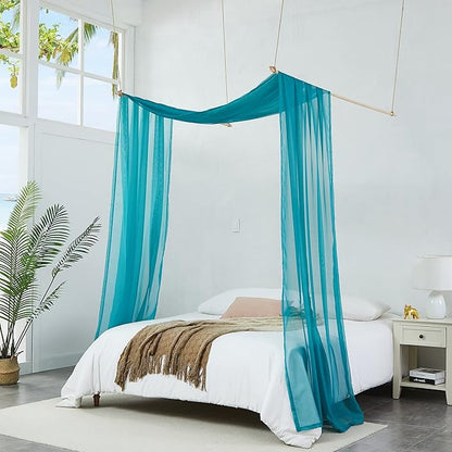 Warm Home Designs Extra Long Green Teal Sheer Window Scarf. Valance Scarves are 54 X 216 Inches. Great As Wedding Arch Draping Fabric, Bed Canopy Or for Decorative Project. AM Teal 216"