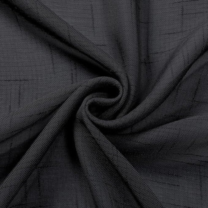 Aiyufeng Sheer Black Kitchen Curtains 24 inch Length 2 PCS, Semi Sheer Linen Curtains for Bedroom, Faux Linen Textured Burlap Short Tier Farmhouse Cafe Curtains for Small Windows, 30Wx24L inch